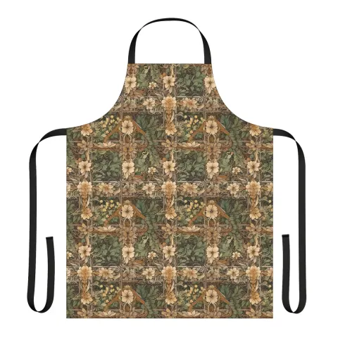 Medieval Floral Lattice Print Apron, view 2