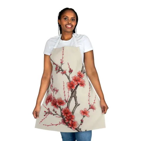 Japanese Cherry Blossom Print Apron, view 2