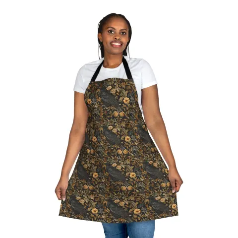 Medieval Floral Crow Apron for Kitchen, view 2