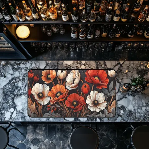 Art Nouveau Floral Counter Top Mat Counter Mat