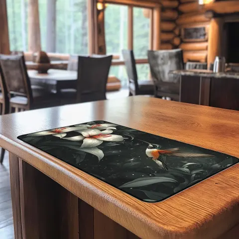 Hummingbird in the Lilies Countertop Mat, view 2