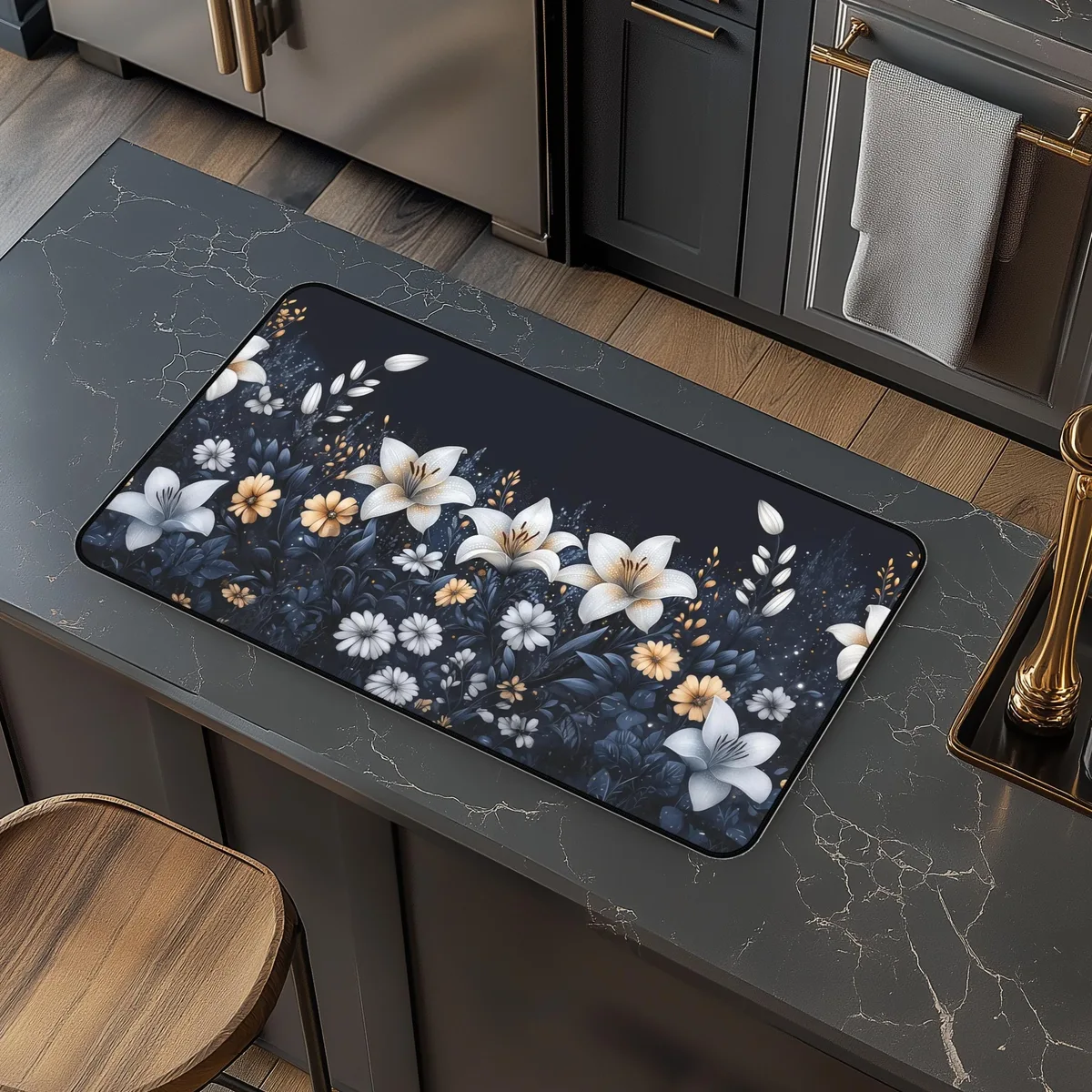 Lilies and Wildflowers Countertop Mat