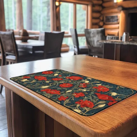 Medieval Floral Tapestry Style Art Counter Mat, view 2