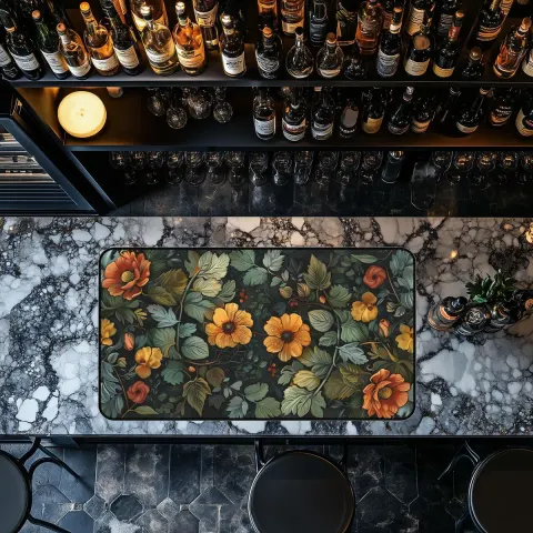 Old World Style Flowers Counter Top Mat Counter Mat, view 2