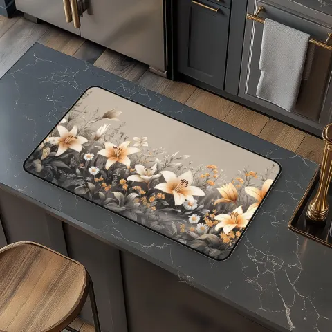 Wildflowers and Lilies Countertop Mat