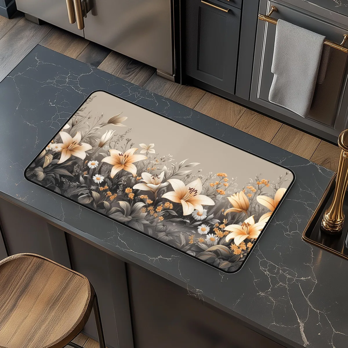 Wildflowers and Lilies Countertop Mat