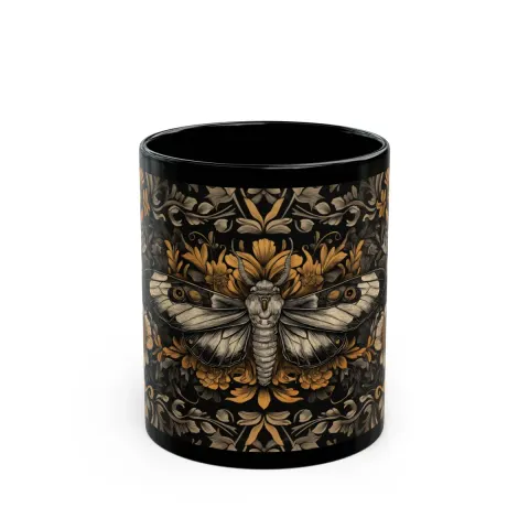 Art Nouveau Floral Moth Mug, view 2