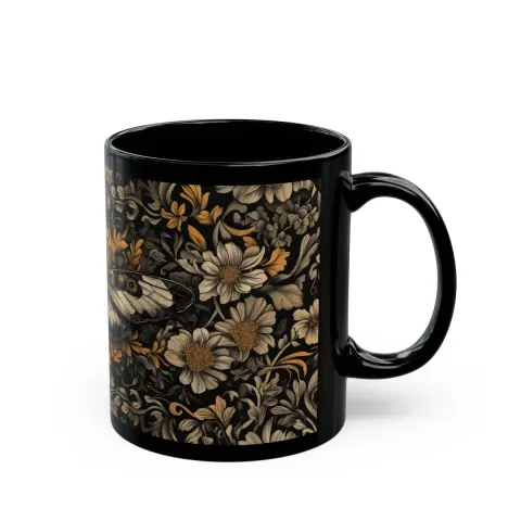 Art Nouveau Floral Moth Mug, view 3