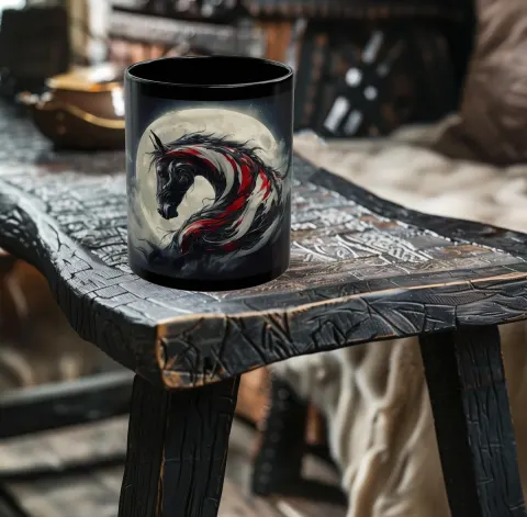 Artisan Horse and Moon Mug