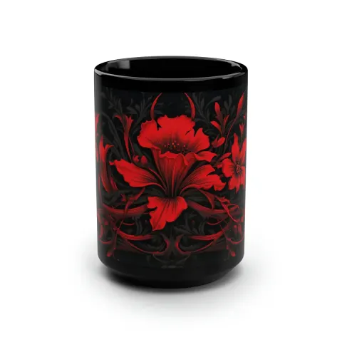 Crimson Floral Mug, view 2