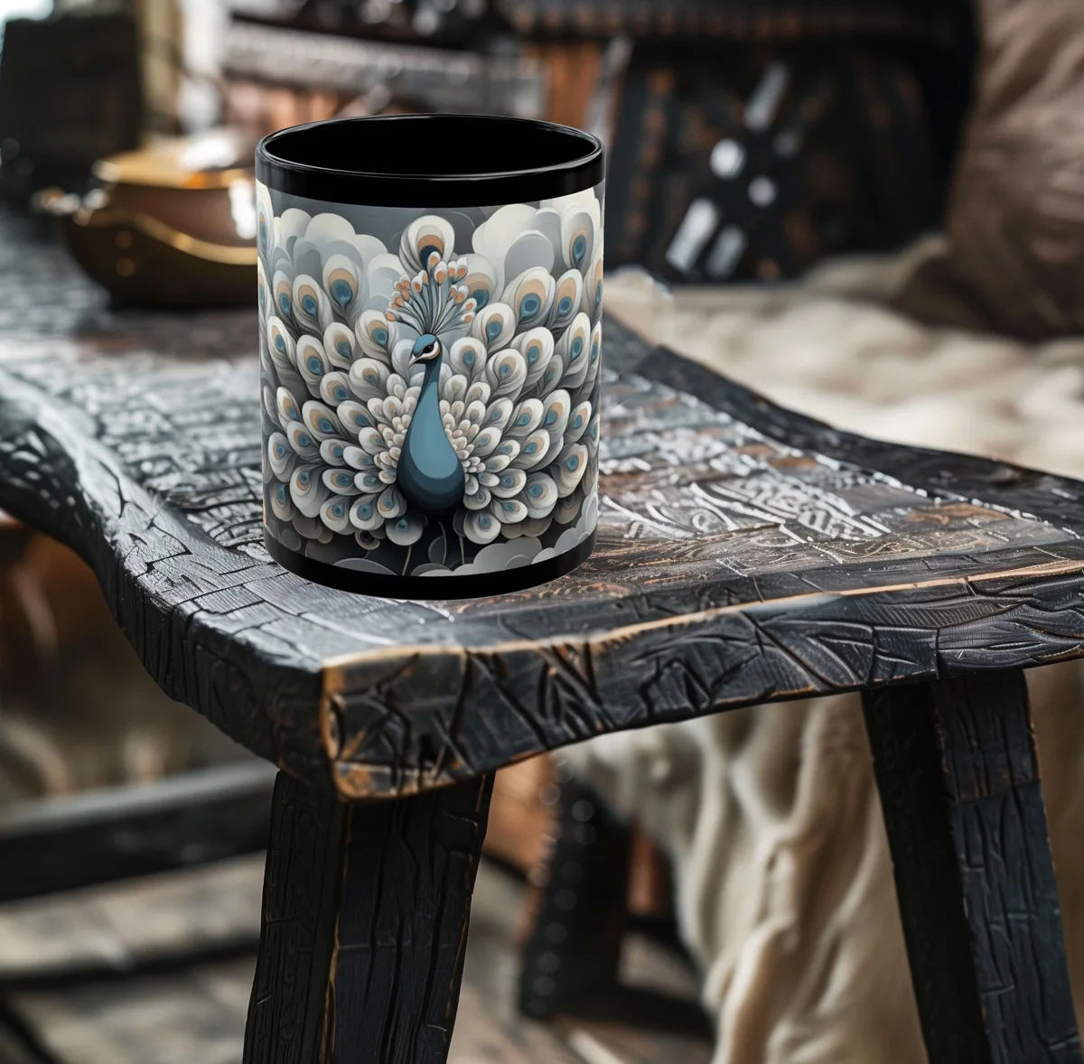 Artisan Peacock Mug