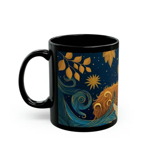 Baby Highland Cow on the Moon Mug, view 3
