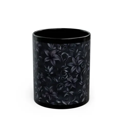 Gothic Black Lilies Mug, view 2