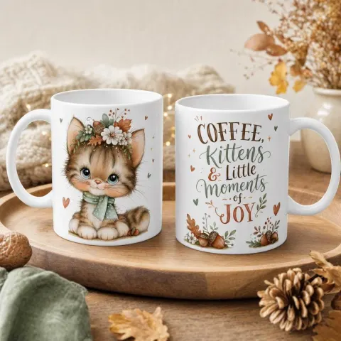 Kitten Illustration Mug