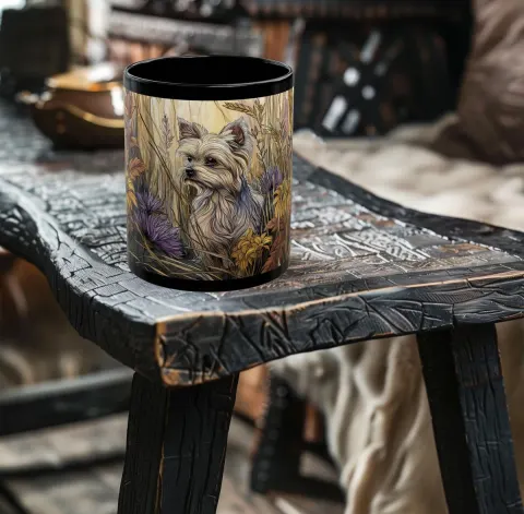 Yorkie in the Wildflowers Mug