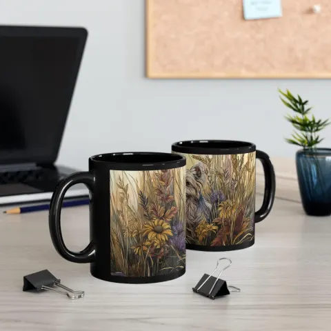 Yorkie in the Wildflowers Mug, view 3