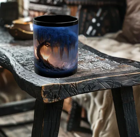 Enchanted Mystic Wisteria Black Mug