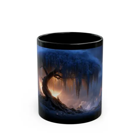 Enchanted Mystic Wisteria Black Mug, view 2