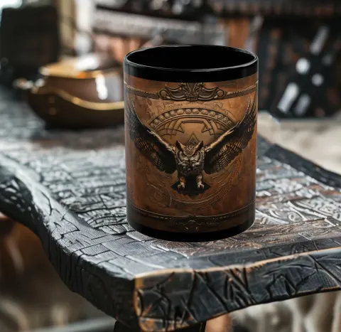 Fantasy Rune Owl Coffee Mug