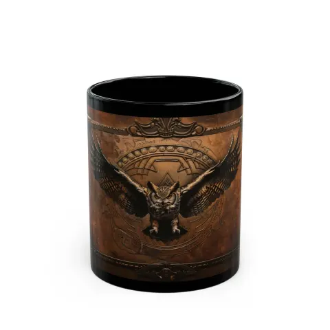 Fantasy Rune Owl Coffee Mug, view 2