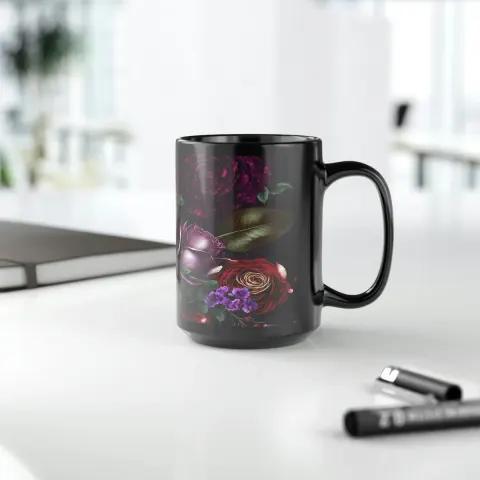 Gothic Purple and Burgundy Rose Coffee Mug