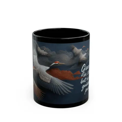 Japanese Crane Inspirational Art Mug, view 2