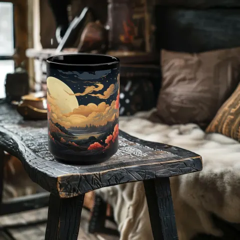 Japanese Sakura Moon Coffee Mug