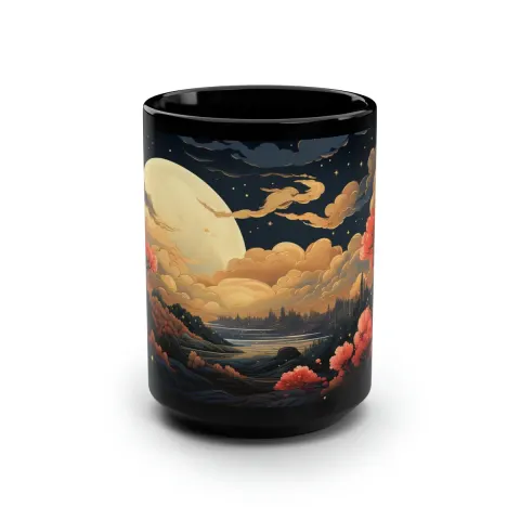 Japanese Sakura Moon Coffee Mug, view 2