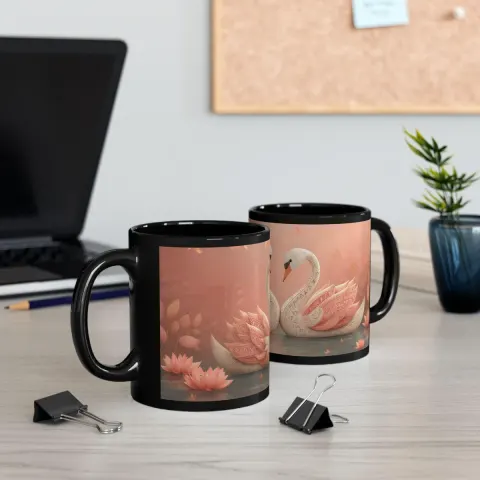 Kawaii Swans Coffee Mug, view 3