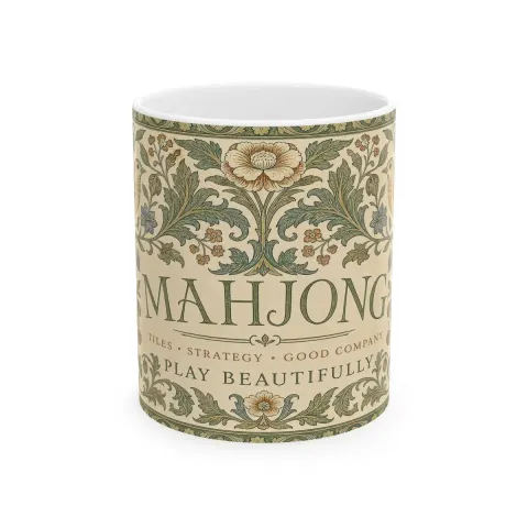 Mahjong Play Beautifully Floral Pattern Mug