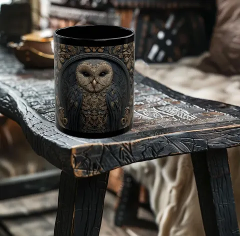 Medieval Barn Owl Mug, view 2