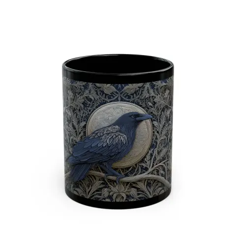 Medieval Crow and Moon Mug, view 2