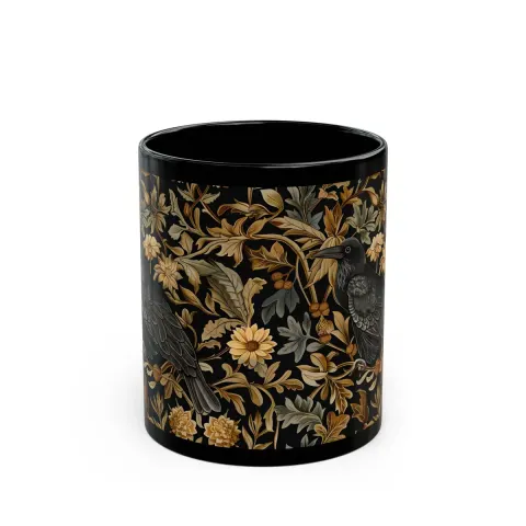 Medieval Floral Crow Mug, view 3