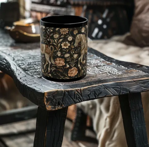 Medieval Floral Horse Mug