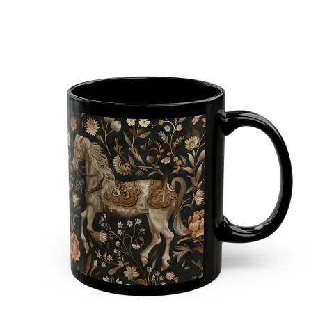 Medieval Floral Horse Mug, view 3