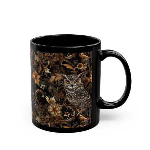 Medieval Floral Owl Mug, view 3