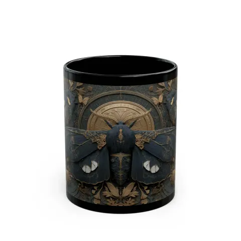 Medieval Gothic Moth Mug, view 2