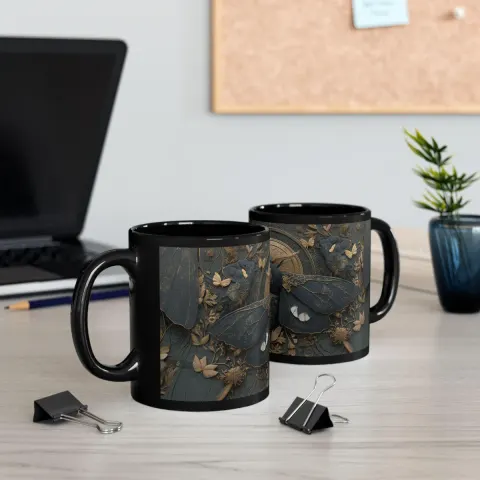 Medieval Gothic Moth Mug, view 3