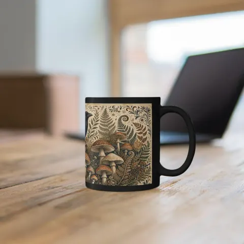 Medieval Mushroom Crow Mug, view 3