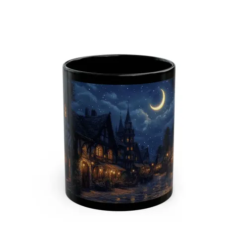Medieval Town at Night Mug, view 2