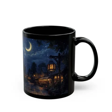 Medieval Town at Night Mug, view 3