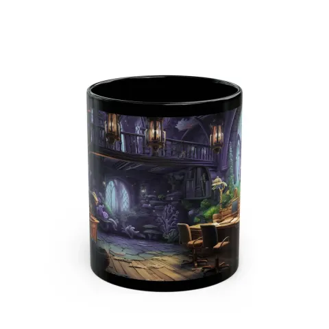 Purple Modern Witches Office Coffee Mug, view 2