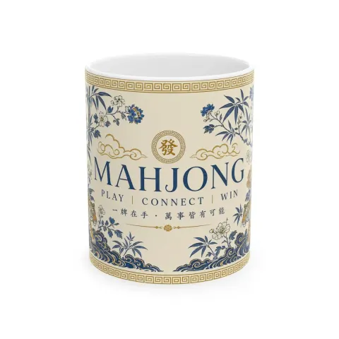 Tigers & Peonies Mahjong Coffee Mug