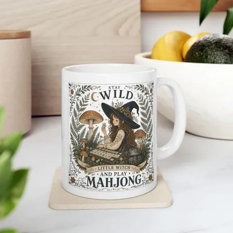 Vintage Botanical Mushroom Illustration Mug, view 2