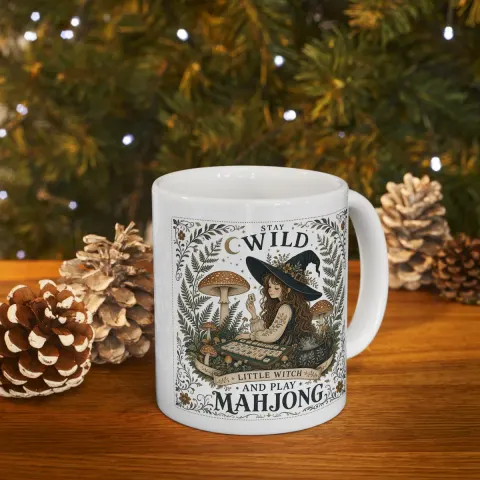 Vintage Botanical Mushroom Illustration Mug, view 3