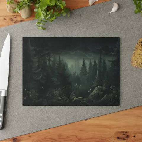 Dark Enchantment Gloomy Forest Cutting Board, view 2