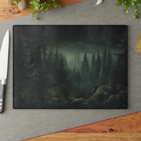 Dark Enchantment Gloomy Forest Cutting Board, view 3