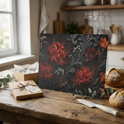 Dark Floral Cutting Board