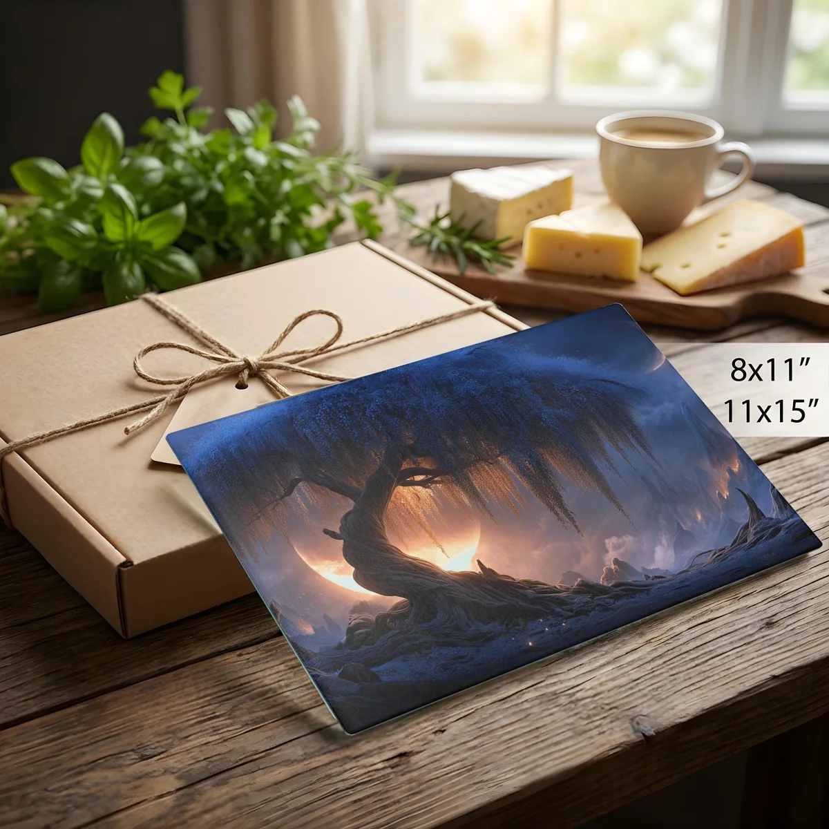 Enchanted Mystic Wisteria Glass Cutting Board