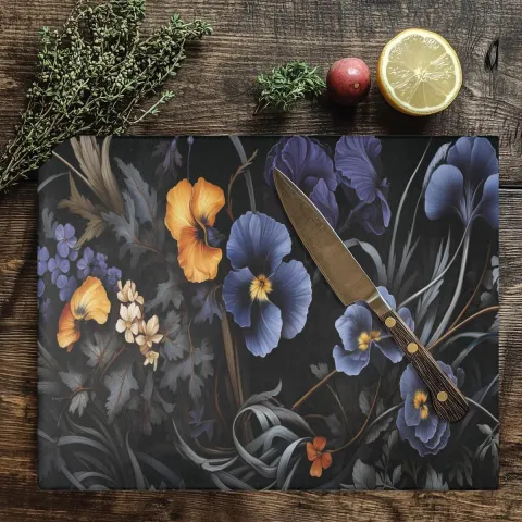 Gothic Pansies Cutting Board, view 2